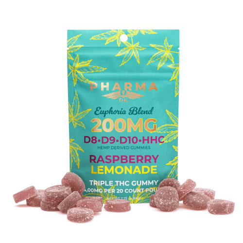 PharmaTHC Euphoria Blend Gummies - Raspberry Lemonade (4000 mg Total Cannabinoids) - Combo