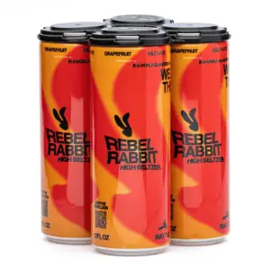 Rebel Rabbit Mild Hare Delta 9 Seltzer 4 Pack - Grapefruit (20 mg Total Delta 9 THC) - Pack Front