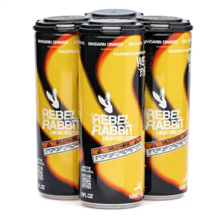 Rebel Rabbit Wild Hare Delta 9 Seltzer 4 Pack - Mandarin Orange (40 mg Total Delta 9 THC) - Pack Front