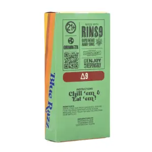 Snapdragon Delta 9 Chill 'em Infused Popsicles - Blue Razz (100 mg Total Delta 9 THC) - box back