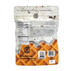 Baked Bags Delta 8 THC Coned - Cookies & Cream (600 mg Total Delta 8 THC) - Bag Back