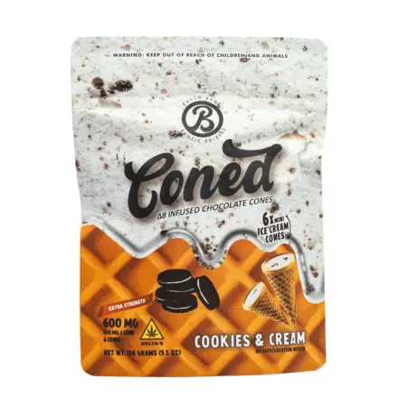 Baked Bags Delta 8 THC Coned - Cookies & Cream (600 mg Total Delta 8 THC) - Bag Front