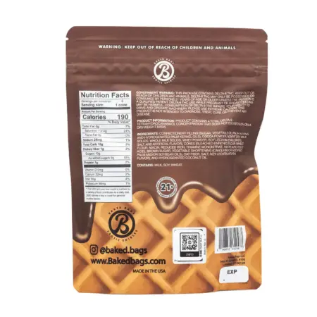 Baked Bags Delta 8 THC Coned - Milk Chocolate (600 mg Total Delta 8 THC) - Bag Back