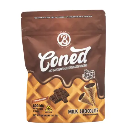 Baked Bags Delta 8 THC Coned - Milk Chocolate (600 mg Total Delta 8 THC) - Bag Front