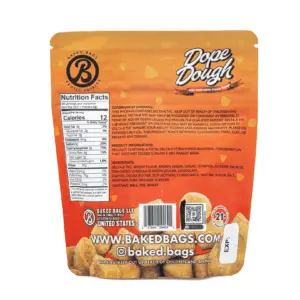 Baked Bags Delta 8 THC Dope Dough - Churros (1000 mg Total Delta 8 THC) - Bag Back