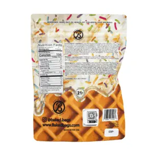 Baked Bags Delta 9 THC Coned - Birthday Cake (150 mg Total Delta 9 THC) - Bag Back