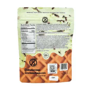 Baked Bags Delta 9 THC Coned - Mint Chip (150 mg Total Delta 9 THC) - Bag Back