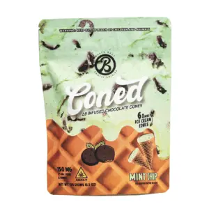 Baked Bags Delta 9 THC Coned - Mint Chip (150 mg Total Delta 9 THC) - Bag Front