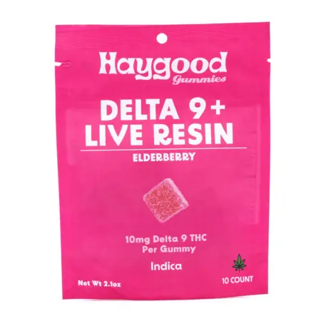 Haygood Delta 9 Live Resin Gummies - Elderberry (200 mg Total Delta 9 THC) - bag front