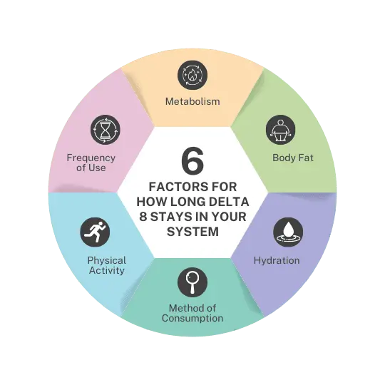 six factors for how long Delta 8 stays in your system