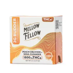 Mellow Fellow THCa Budder - Peach Oblivion X Soul Cleanser (2 Gram) - Box Front