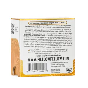 Mellow Fellow THCa Budder - Sour Orange Apricot (2 Gram) - Box Back