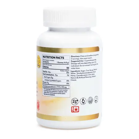 Mellow Fellow Wellness Gummies - Burn Blend - Tropic Medley (300 mg Total Cannabinoids) - Bottle Back