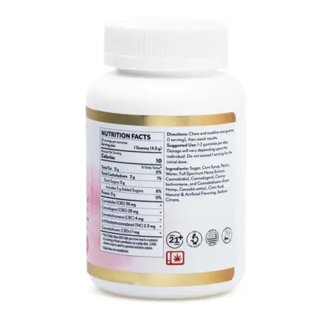 Mellow Fellow Wellness Gummies - Happy Blend - Tropic Medley (2000 mg Total Cannabinoids) - jar back