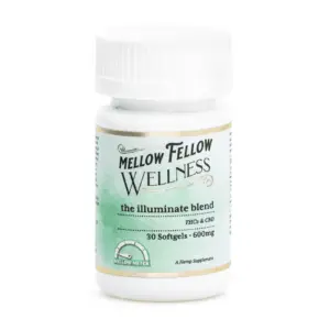 Mellow Fellow Wellness Softgel Capsules - Focus Blend (600 mg Total Cannabinoids) - Jar Front