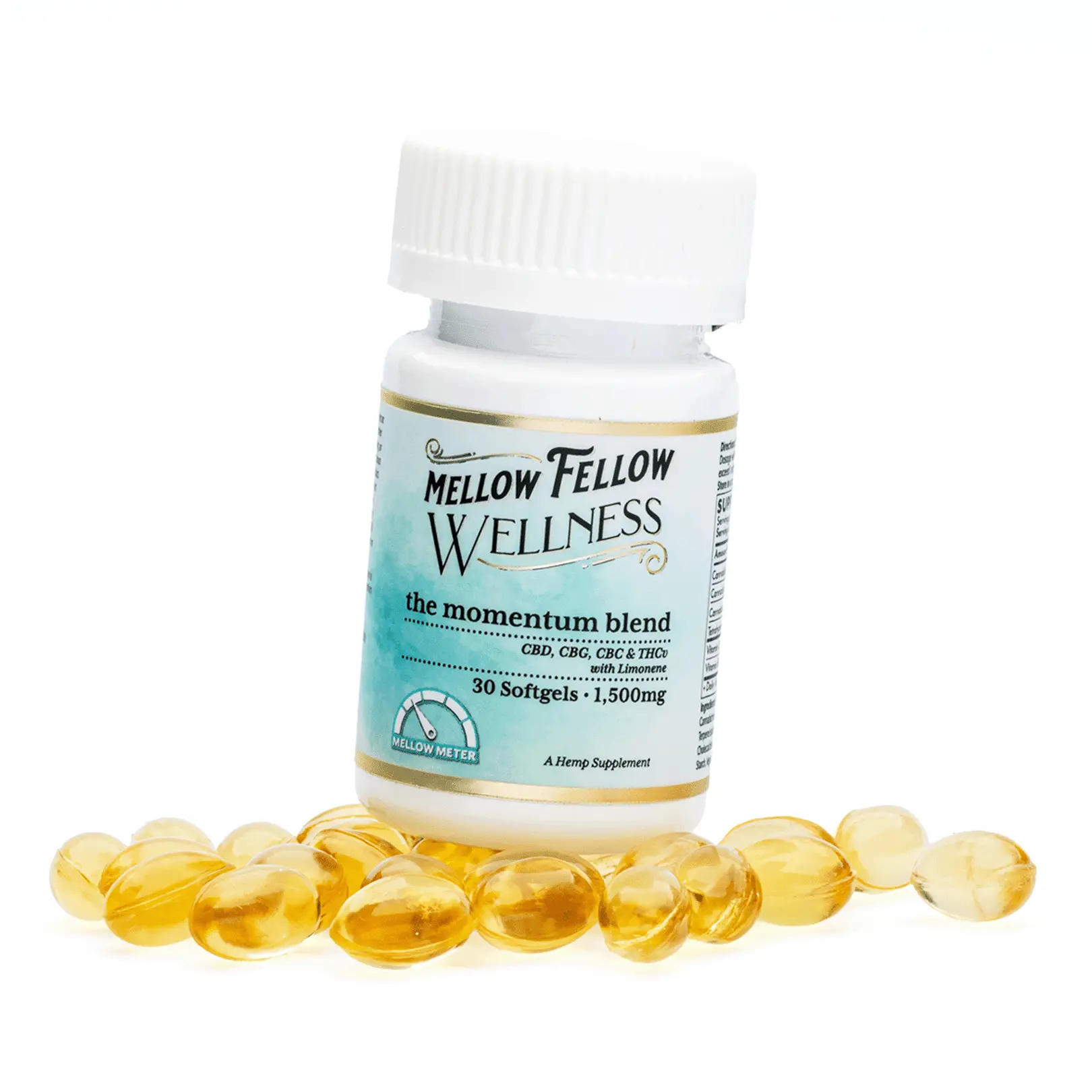 Mellow Fellow Wellness Softgel Capsules - Focus Blend (1500 mg Total Cannabinoids) - Combo
