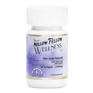 Mellow Fellow Wellness Softgel Capsules - Rest Blend (1500 mg Total Cannabinoids) - Bottle Front
