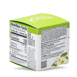 Wyld Delta 9 CBD CBG Low Dose Active Gummies - Sour Apple - 10 Count (220 mg Total Cannabinoids) - Box Back