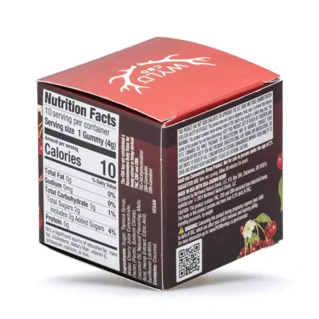 Wyld Delta 9 CBD CBN Low Dose Calm Gummies - Dark Cherry - 10 Count (270 mg Total Cannabinoids) - Box Back