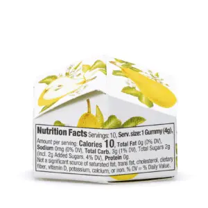 Wyld Delta 9 CBG Refresh Gummies - Pear - 10 Count (100 mg Delta 9 THC + 100 mg CBG Total) - Box Back