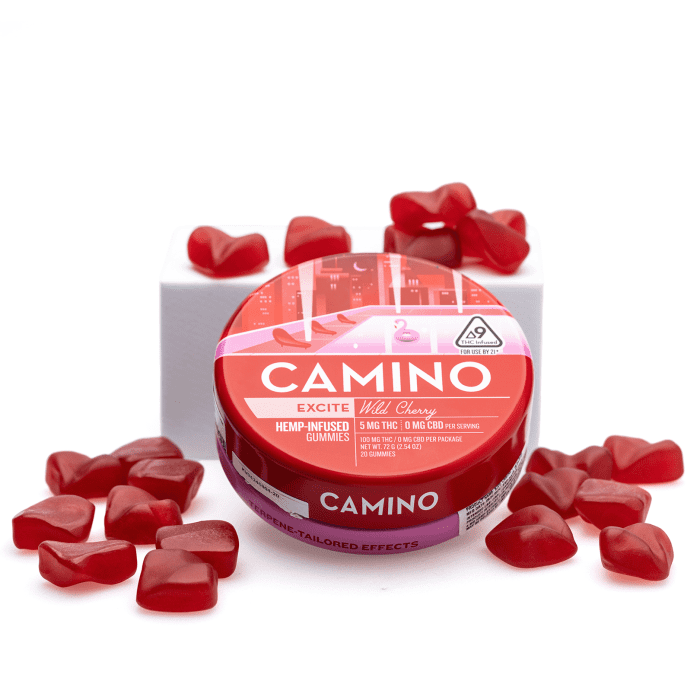 Camino Delta 9 Excite Gummies - Wild Cherry (100 mg Delta 9 THC Total) - Combo