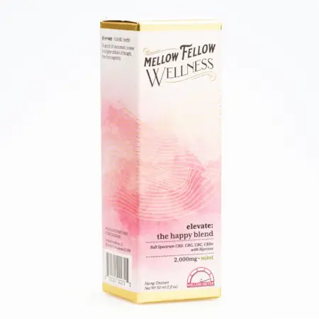 Mellow Fellow Wellness Tincture - Happy Blend - Mint (2000 mg Total Cannabinoids) - Box Front