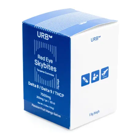 Urb Red Eye Skybites - Passion Fruit Mango (7500 mg Total Cannabinoids) - Box Front