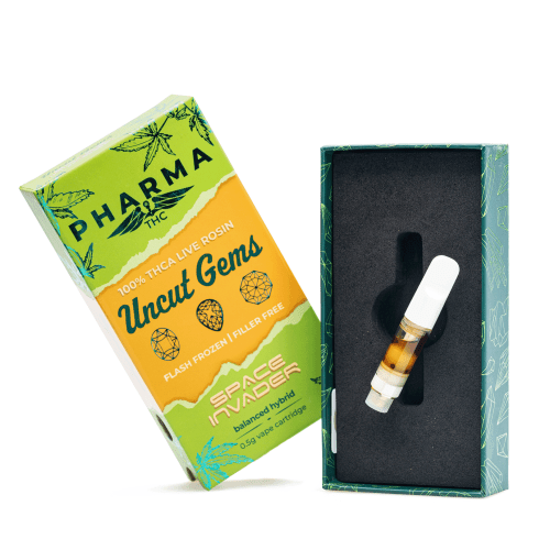 PharmaTHC Uncut Gems THCa Live Rosin Vape Cartridge - Space Invader (.5 gram) - Combo