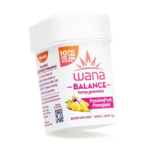 Wana Balance Gummies - Passionfruit Pineapple (300 mg Total Cannabinoids) - Jar Front