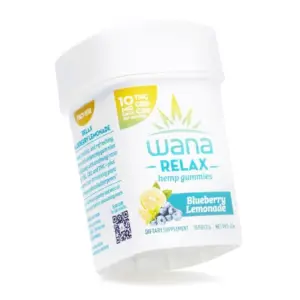 Wana Relax Gummies - Blueberry Lemonade (300 mg Total Cannabinoids) - Jar Front