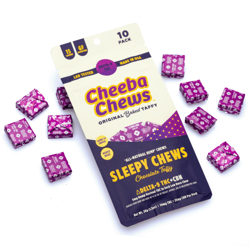 Cheeba Chews Delta 9 and CBN Chocolate Taffy - Sleepy Chew (50 mg Total Cannabinoids) - combo