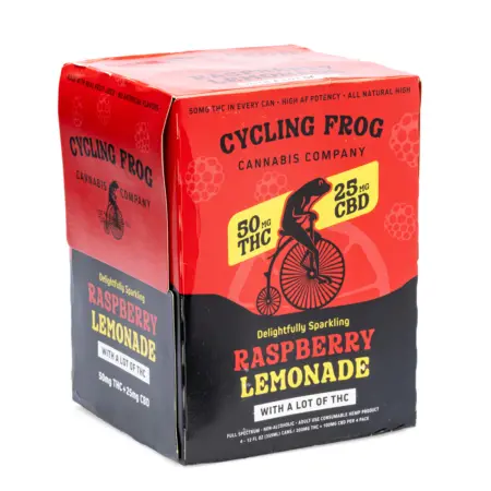 Cycling Frog High Potency THC + CBD Seltzer 4 Pack - Raspberry Lemonade box front