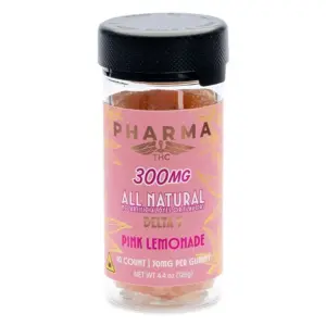 PharmaTHC Delta 9 THC All Natural Gummies - Pink Lemonade - Jar Front