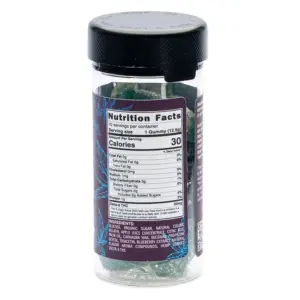 PharmaTHC Delta 9 THC All Natural Gummies - Sour Blueberry - Jar Back