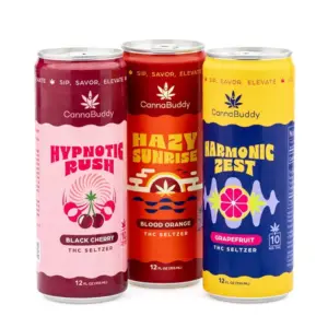 CannaBuddy Delta 9 THC Seltzer 6 Pack - Variety - Cans Front