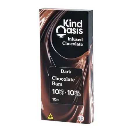 Kind Oasis Delta 9 THC and CBD Dark Chocolate Bar - Box Front.jpg