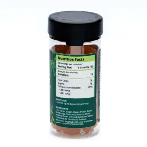 PharmaCBD Full Spectrum CBD and CBG Gummies - Pineapple Mango - jar back