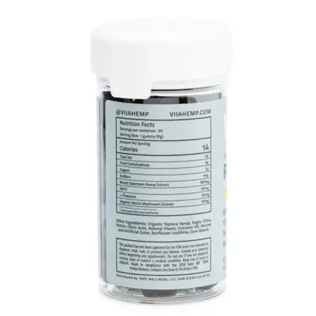 VIIA CBD and CBG Revive Relief Gummies - THC Free - Jar Back