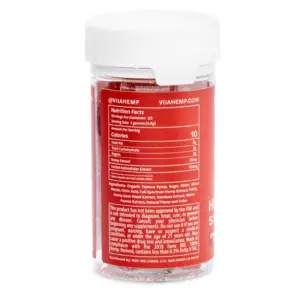 VIIA Delta 9 CBD THCv High Love Libido Gummies - 5 mg THC - Jar Back