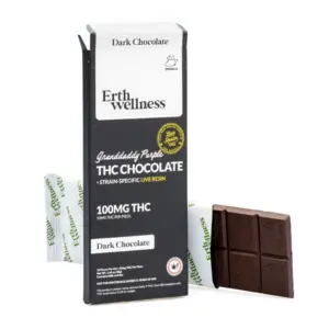 Erth Wellness Delta 9 THC Live Resin Chocolate Bar - Granddaddy Purple Indica - combo