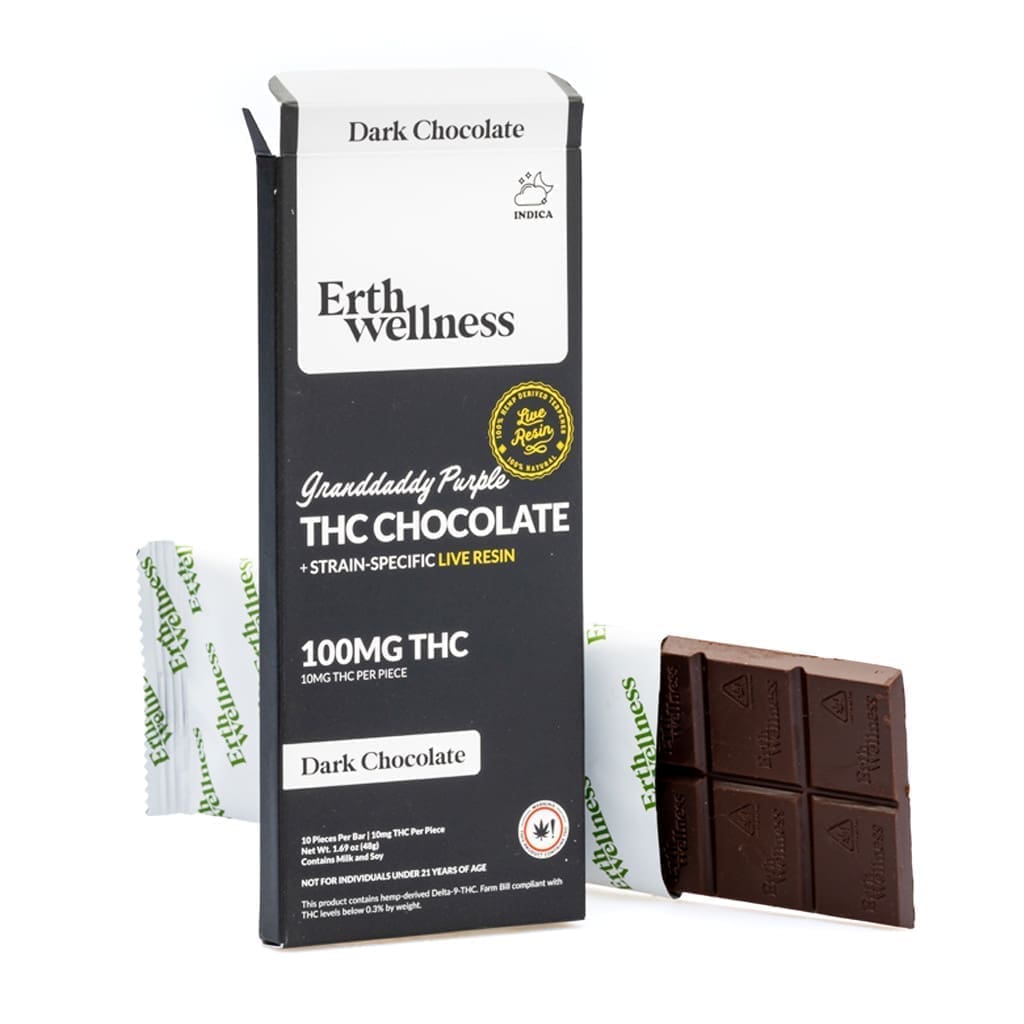 Shop Erth Wellness Delta 9 THC Live Resin Chocolate Bar