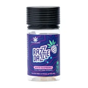 CannaBuddy Delta 9 THC Gummies - Razz Dazzle 2pk- Jar Front