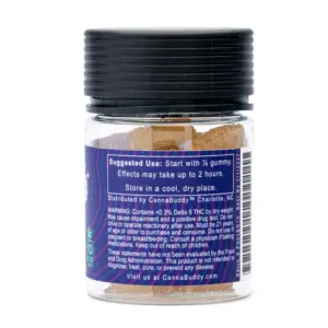 CannaBuddy Delta 9 THC Gummies - Razz Dazzle - Jar Side