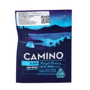 Camino Delta 9 THC and CBN Sleep Gummies 2 ct - Midnight Blueberry - bag front