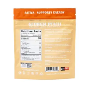 Chewbies Delta 9 THC Gummies - Georgia Peach Sativa - bag back
