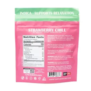 Chewbies Delta 9 THC Gummies - Strawberry Chill Indica - bag back