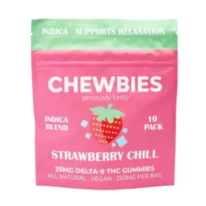 Chewbies Delta 9 THC Gummies - Strawberry Chill Indica - bag front