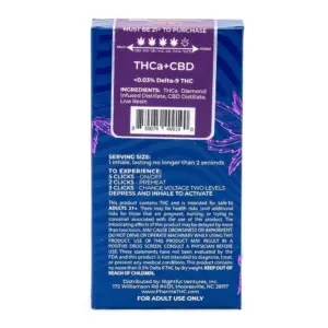 PharmaTHC THCa Diamond Infused and Live Resin 3 Gram Sativa Disposable Vape - Amnesia Haze - Box Back