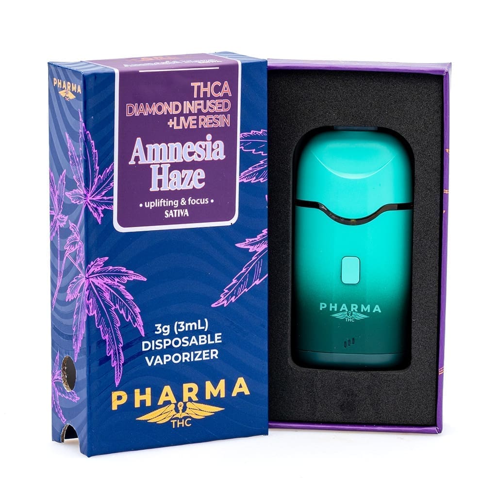 Shop PharmaTHC THCa Diamond Infused and Live Resin 3 Gram Sativa Disposable  Vape - Amnesia Haze Online