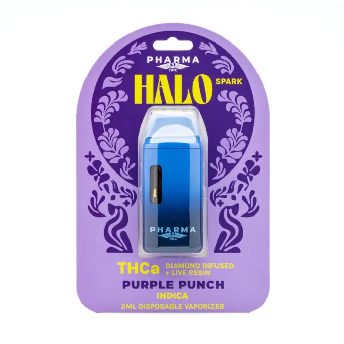 PharmaTHC THCa Diamond Infused and Live Resin Halo Spark Disposable Vape - Purple Punch